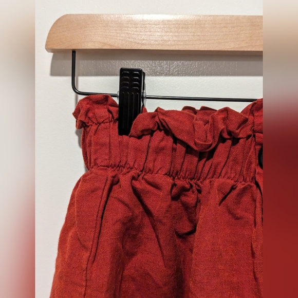 Bershka Burnt Orange Linen Blend Mini Skirt - Picture 4 of 9
